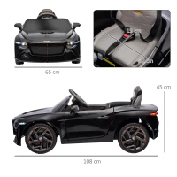 HOMCOM Bentley Bacalar Licensed 12V Kids Electric Car, with Remote Control, Black(m-3)