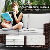 Outsunny Two-Seater Rattan Outdoor Sofa - Brown(m-6)