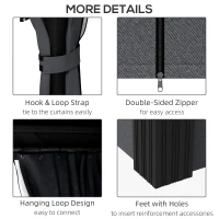 Outsunny 3.65 x 3m Aluminium Hardtop Gazebo, with Accessories - Dark Grey(m-7)