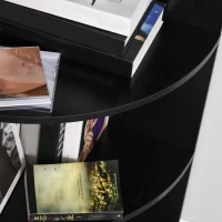 HOMCOM 4-Tier Corner Open Shelf Bookcase Freestanding Fan Bookshelf Plants Stand, 40x40x120cm, Black(m-9)