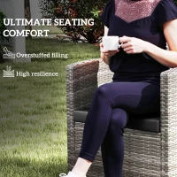 Outsunny Outdoor Seat Cushion Pads for Rattan Furniture, 3 PCs Garden Furniture Cushions, Black(m-6)