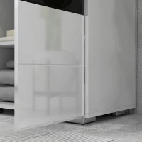 kleankin Mobile Sottolavabo in MDF con Armadietto a 2 Livelli con Ripiano Regolabile, 60x36.5x56 cm, Bianco(m-9)