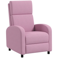 HOMCOM Sillón Relax Reclinable hasta 160° Sofá Reclinable Moderno con Reposapiés Soporta hasta 120 kg 64x86x102 cm Rosa