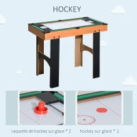HOMCOM Table multi jeux 4 en 1 babyfoot billard air hockey ping-pong avec accessoires en bois 92L x 78l x 80H cm(m-6)
