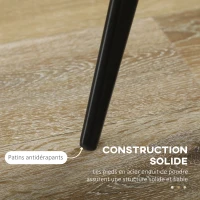 HOMCOM Lot de 4 chaises de salle à manger chaise de cuisine assise en similicuir pieds en acier avec dossier gris foncé(m-6)