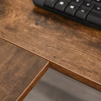 HOMCOM Scrivania Angolare in Stile Industriale con Ripiano Laterale, in Legno e Metallo Nero, 150x120x75cm(m-9)