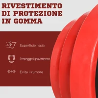 HOMCOM Set Manubri Palestra con Pesi da 40kg rivestiti in Gomma, in Metallo e Sabbia di Ferro, 45x26x26 cm, Rossa(m-6)