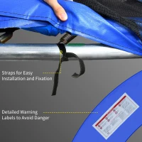 HOMCOM 12FT Replacement Trampoline Pad Thick Foam Safety Φ366cm Spring Cover Bounce Padding - Multi Coloured(m-6)