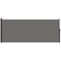 Outsunny Retractable Side Awning, Outdoor Privacy Screen for Garden, Hot Tub, Balcony, Terrace, Pool, 400 x 180cm, Dark Grey(m-1)