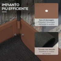 Outsunny Fioriera Rialzata con Mini Serra per Piante, Ruote e Ripiano, 80x40x120cm, Marrone(m-7)