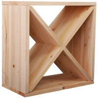 HOMCOM Wooden Wine Rack for 24 Bottle Square Tabletop Storage Holder Stand(m-1)