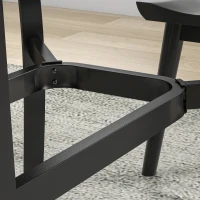 Outsunny Rectangle Garden Dining Table with Parasol Hole, Patio Table with Steel Frame and Slat Tabletop, 150cm x 90cm, Black(m-7)