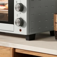 HOMCOM 21L Mini Countertop Oven, 100°C-230°C Adjustable Temp - Silver Tone(m-9)