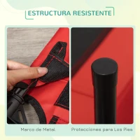 PawHut Cama Elevada para Perros Gatos Portátil Cama para Mascotas con Zona de Malla Transpirable y Tela Oxford para Interior Exterior 76x61x18 cm Rojo(m-4)