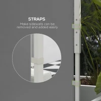 Outsunny Gazebo Side Panels, 2 Pack Sides Replacement, for 3x3(m) or 3x6m Pop Up Gazebo, with Windows and Doors, Light Grey(m-7)