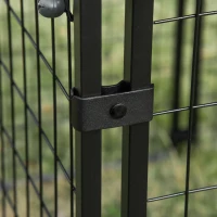 PawHut Recinto per Cani Pieghevole con Copertura, 8 Pannelli con Porta Bloccabile, 141x141x113cm, Nero(m-7)