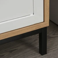 Vinsetto Meuble de rangement bureau 2 portes métal blanc avec étagère dim. 62L x 30I x 67,5H cm panneaux particules bois clair(m-7)
