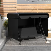 Outsunny Housse de Protection balancelle de Jardin bâche étanche dim. 2,15L x 1,55l x 1,5H m PE Noir(m-6)