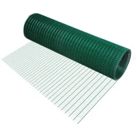 Pawhut PVC Coated Welded Wire Mesh Fencing Chicken Poultry Aviary Fence Run Hutch Pet Rabbit 30m Dark Green(m-1)