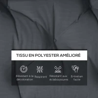 Outsunny Ensemble de 2 coussins d'extérieur pour banquette 1 coussin d'assise et 1 coussins de dossier polyester hydrofuge gris(m-4)