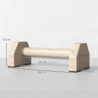 SPORTNOW Lot de 2 barres parallèles poignée Push-up parallettes en bois de hêtre antidérapantes finition bois naturel(m-3)