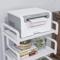 HOMCOM 3-Tier Printer Stand with Storage Shelves, Printer Table, 55 x 40 x 77cm Printer Shelf for Home Office, Study, White(m-8)