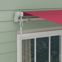 Outsunny Tenda da Sole Avvolgibile a Caduta con Manovella, in Alluminio e Poliestere, 295x245cm, Rosso Scuro(m-9)