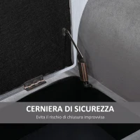 HOMCOM Panca Contenitore Imbottita per Camera in Tessuto Vellutato con Braccioli, 111.5x41x65cm - Grigio(m-6)