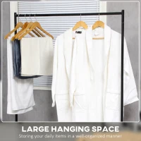 HOMCOM Rella Appendiabiti Attaccapanni in Metallo, Stand per Vestiti con Rotelle, Nero, 120x60x170cm(m-4)