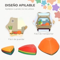 ZONEKIZ Juego de Equilibrio Infantil Set de 11 Piezas para Entrenamiento de Equilibrio y Coordinación 40,5x40,5x20 cm Multicolor(m-6)