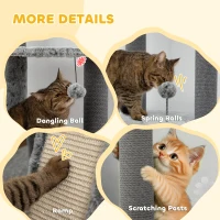 PawHut 225-255cm Floor to Ceiling Cat Tree, Large Cat Tower w/ Cat Scratching Posts, Ramp, Cat House(m-6)