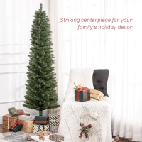 HOMCOM 6ft Artificial Bare Pencil Christmas Tree - Green(m-4)