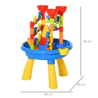 HOMCOM 30 Pcs Sand and Water Table Beach Toy Waterpark Activities Sand Pit Playset with Accessories Garden Sandbox(m-3)