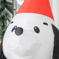 HOMCOM 6ft Inflatable Christmas Puppy Dog Wearing Santa Hat Lighted Outdoor Decoration Blow Up Decor for Holiday Indoor(m-9)