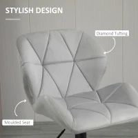 HOMCOM Adjustable Bar Stools Set of 2, Armless Upholstered Swivel Counter Chairs, Barstools with Back, Footrest, Light Grey(m-6)