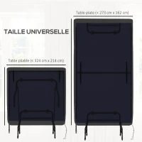 SPORTNOW Housse de table de tennis de table ping-pong avec fermeture éclair anti-UV et housse imperméable Noir(m-5)