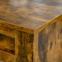 HOMCOM Table basse plateau relevable, table de salon avec étagères et compartiment caché,105 x 50 x 49-62,5 cm pour salon, chambre, brun rustique(m-9)