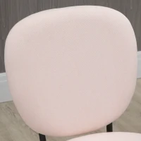 HOMCOM Juego de 2 Sillas de Comedor con Respaldo y Patas de Acero para Salón Cocina Carga 120 kg 46x59x82 cm Rosa Claro(m-8)