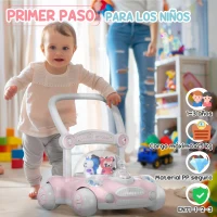AIYAPLAY Andador para Bebés de 1-3 Años con Altura Ajustable Música Ruedas Antideslizantes Luces Manillar Desmontable Rosa(m-4)