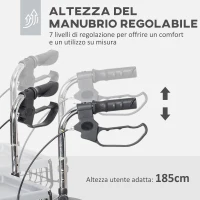 HOMCOM Deambulatore per Anziani e Disabili ad Altezza Regolabile con Cestino e Vassoio, 60x62x84-100.5 cm, Nero(m-5)