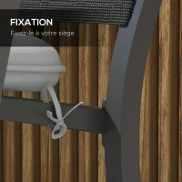 Outsunny Lot de 4 Coussins de chaise de jardin capitonné Rembourrage 4 cm Tissu Polyester dim. 43L x 41l cm Gris clair(m-5)