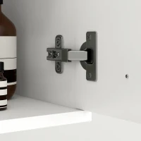 kleankin Mobile Bagno in Legno a Parete con 2 Armadietti, 2 Ripiani e Scaffale Aperto, 30x30x131.5 cm, Bianco(m-9)