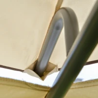 Outsunny Gazebo da Giardino 3.5x3.5m in Metallo e Poliestere Beige con Doppio Tettuccio(m-9)