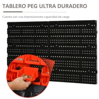DURHAND Estantería de Almacenaje para Pared 33 Piezas con Cajas de 2 Tamaños Diferentes Ideal para Tornillos 37,5x18x63 cm Rojo(m-4)