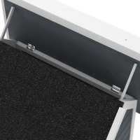 PawHut Outdoor Cat House, Wooden Feral Cat Shelter, with Openable Asphalt Roof, Three Doors - Grey(m-9)