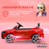 AIYAPLAY Coche Eléctrico para Niños Audi Q8 etron sportback con Batería 12V Mando a Distancia Faros Bocina y Música Rojo(m-7)