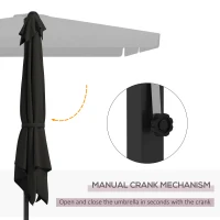 Outsunny 3m Cantilever Parasol, with Four-Position Canopy - Grey(m-6)