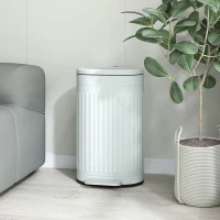 HOMCOM 30L Metal Kitchen Bin, with Soft-Close Lid - Light Green(m-10)