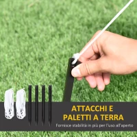 Outsunny Babbo Natale Gonfiabile con Pinguino e Calza Natalizia, Luci LED e Gonfiatore Incluso, 90x50x149cm(m-7)