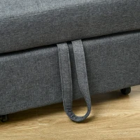 HOMCOM Convertible Chair Bed with Padding Seat, 4-in-1 Multi-Functional Sleeper Sofa Bed, Recliner with Adjustable Backrest, Side Pocket, Wheels and Pillow, for Living Room, Grey(m-7)